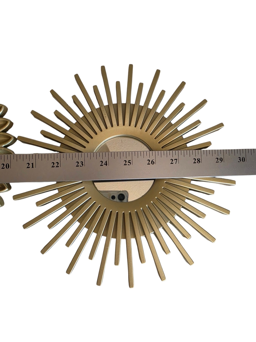 Lightweight Gold Decorative Sunburst Wall Mirror Decor Set 3 Piece Sz 9.84" - Picture 6 of 7